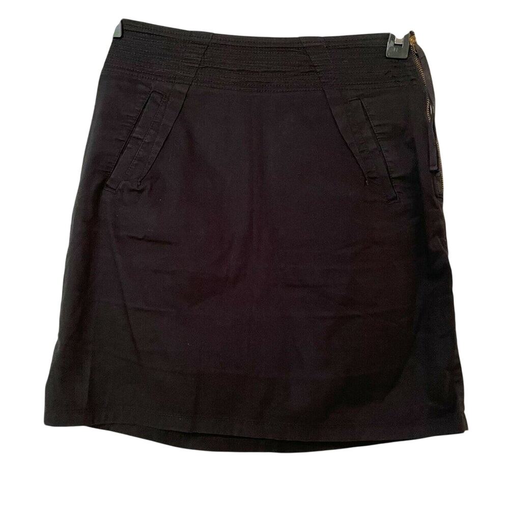 Marc Jacobs Black Side Zip Slash Pockets Mini Skirt Womens 0 Dark Academia Corp